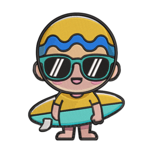 Summer Beach Kid Embroidery File