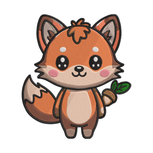 Cute Fox Machine Embroidery Design