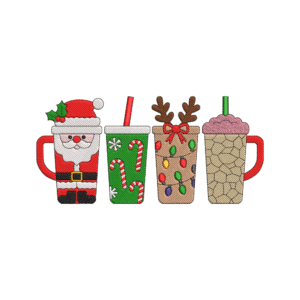 Christmas Drinks Embroidery Design