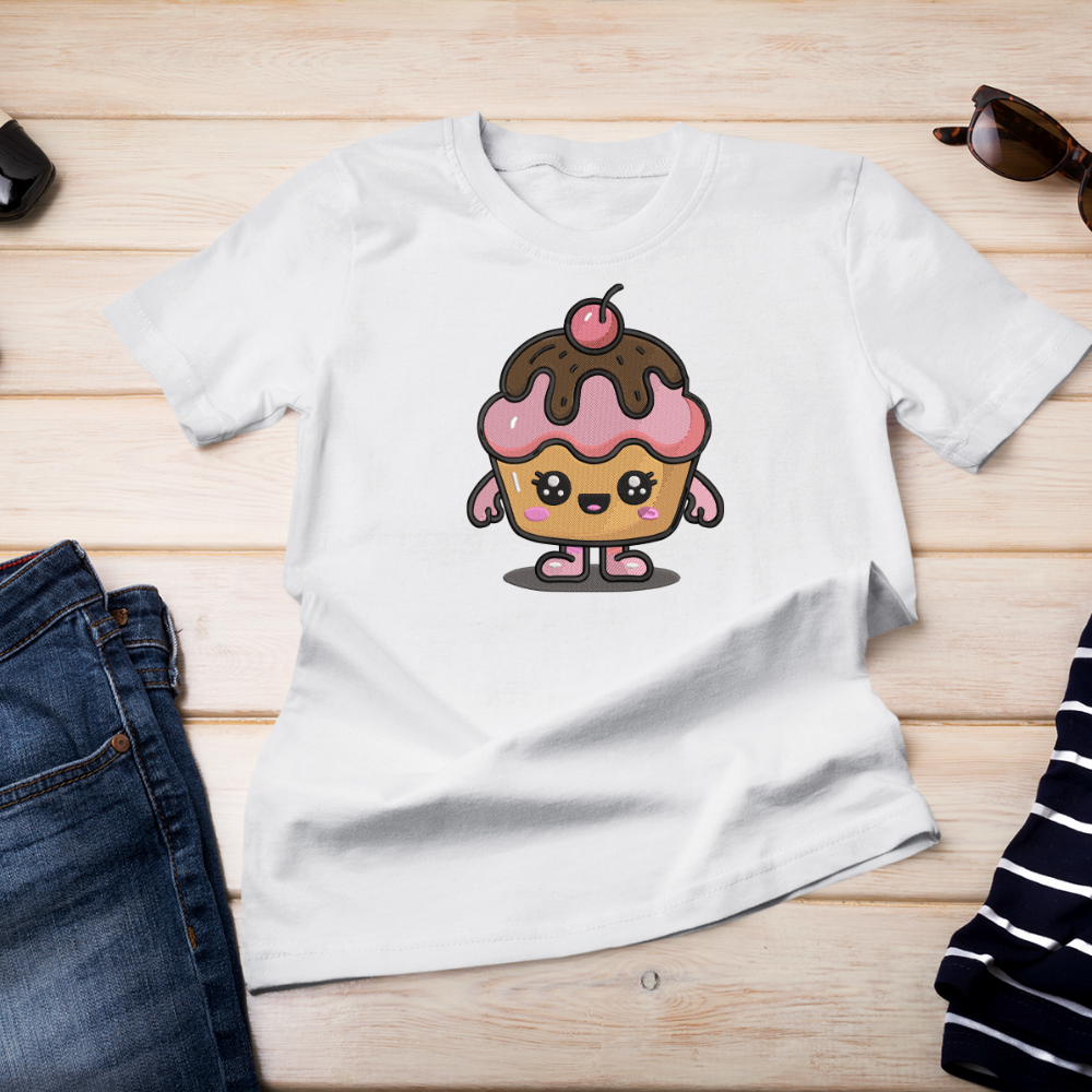 Cute Cupcake Machine Embroidery Design - Image 3