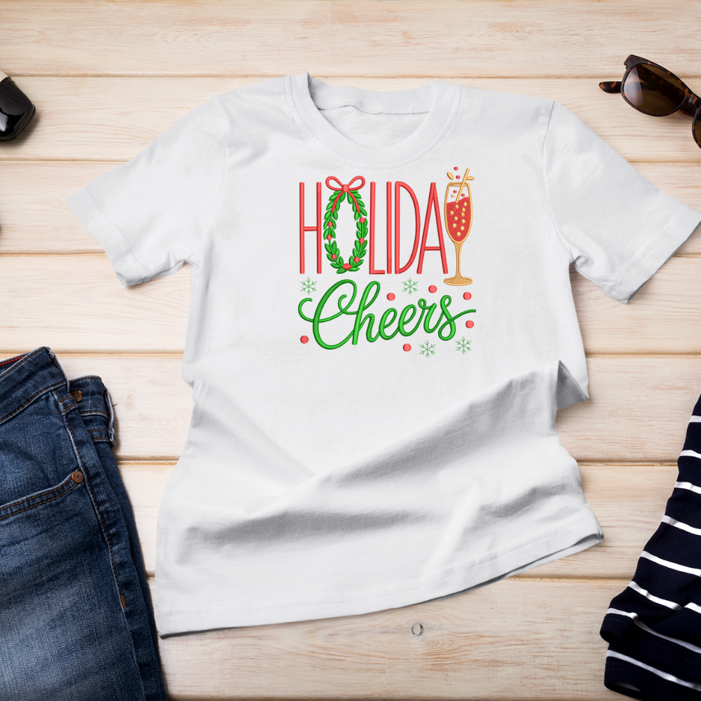 Holiday Cheers Embroidery Design - Image 2