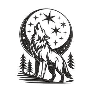 Wolf Embroidery Design